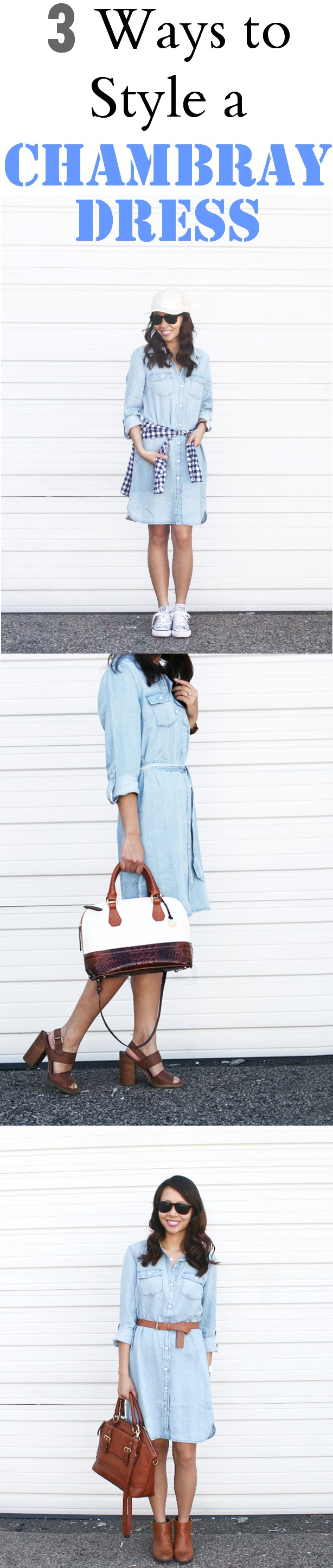 3 ways to style a chambray dress