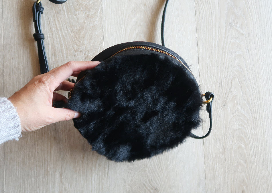 DIY: Upcycle an old bag into a faux fur bag