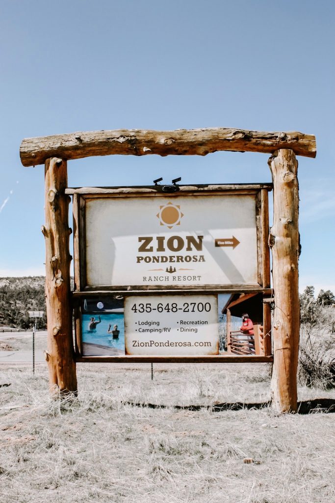 zion ponderosa sign