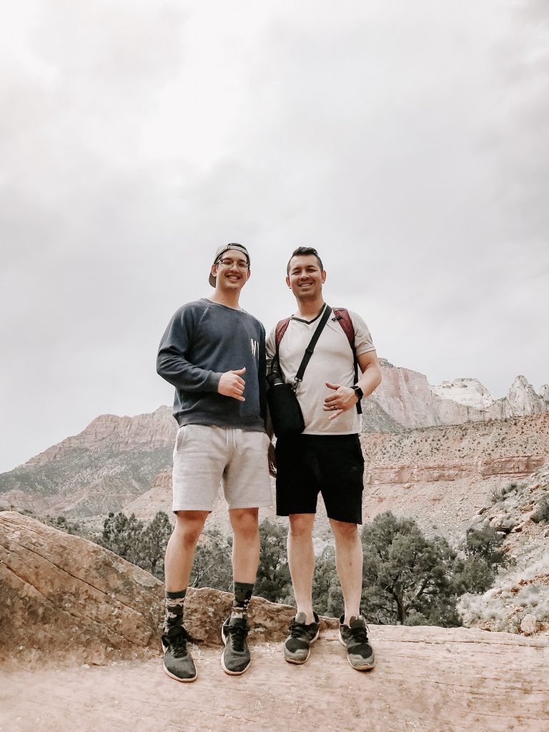 two brothers smiling at zion