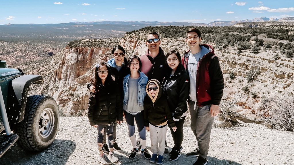 group smiling at zion overview