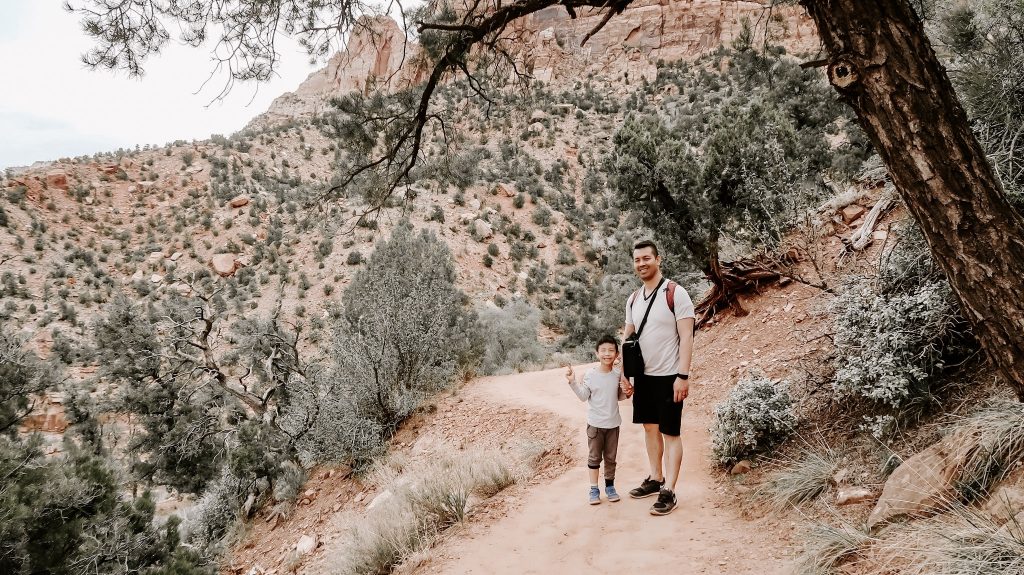 father son hike at zion